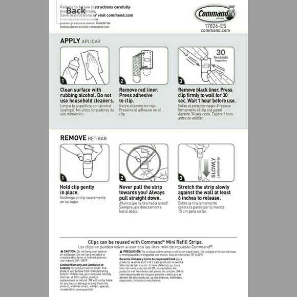 20 White 3M Command Decorating Clips Mountable Removable Lightweight Hooks - Picture 3 of 4